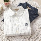 New 2017 Women spring auturn 100% Cotton blouse polka dot casual Lapel Shirt Colorful Long Sleeve sh