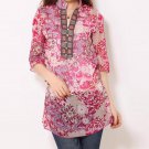 2017 Blouse Shirt Women Plus Size 5XL Top Vintage Woman Chiffon Blouses Half Sleeve Casual Loose Blu