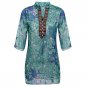 2017 Blouse Shirt Women Plus Size 5XL Top Vintage Woman Chiffon Blouses Half Sleeve Casual Loose Blu