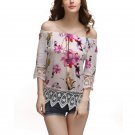Summer Autumn Women Collocation Blouse Boho Off Shoulder Shirt Elegant Tops Fashion Ladies Slash Nec