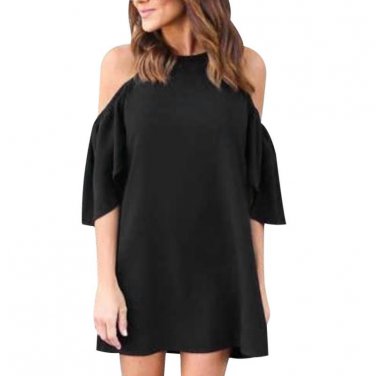 Cold Shoulder Ladies Summer Tops 2017 Oversized Chiffon Shirts Off Shoulder Women Blouses Short Slee