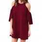 Cold Shoulder Ladies Summer Tops 2017 Oversized Chiffon Shirts Off Shoulder Women Blouses Short Slee