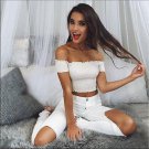 Hirigin Sexy Summer Women Casual Off Shoulder Slash Neck Top Vest Blouse Sleeveless Crop Tops Shirt