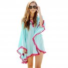 Tassel Long Batwing Sleeve Chiffon kimono cardigan Feminino Summer Women Blouses Beach V-neck Loose 