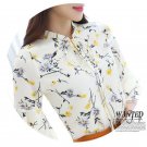 summer blouse Women Flare Sleeve Chiffon Blouses Shirts Floral Print Tops Female Half Ladies Girls B