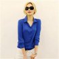 2016 Women Chiffon Shirt Spring Summer Womens new European and American Long-sleeve Chiffon Shirt Bl