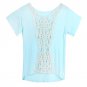Summer Womens Lace Party Evening Cocktail Loose Lace Tops Blouse Short Sleeve Blouse