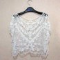 Women Sheer Sleeve Lace Crochet Hollow Loose Tee Shirt Casual Top Fashion Blouse Beach Casual Short