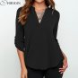 HIRIGIN 2017 Women Summer Style Chiffon Blouses Shirts Lady Girls Casual Long Sleeve V-Neck Female b