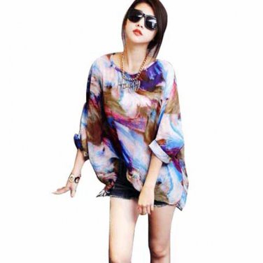 Hot marking Women Batwing Sleeve Chiffon Bohemian Tops Blouse 4322 Sep10 Drop Shipping