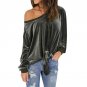 Off Shoulder Velvet Top Blouse Skew Collar Long Sleeve Tops Sexy Loose Bow Tied Blouse Shirts Female