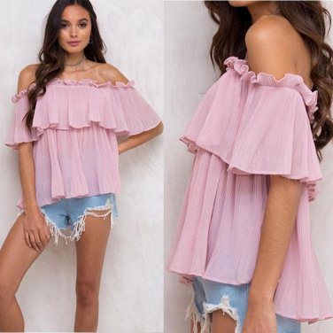 Blusas 2017 Summer Style Womens Boho Blouse Sexy Women Lace Patchwork Casual Off Shoulder Solid Shir