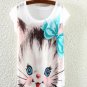 Summer Women Blouse Short Sleeve Loose Casual Animal/Floral Print Tops Multi Design