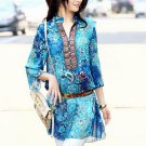 Hot plus size chiffon women blouses bohemian indian tops summer embroidery long shirt blouse ladies 