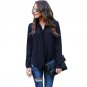 Spring Autumn Solid Bow tie V-Neck Women\'s Long Sleeve Office Lady Tops Elegant Chiffon Blusas Shir