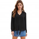 Spring\\Autumn Women Fashion Casual Vogue Chiffon Full Sleeve Autumn Blouses Shirts Bow Solid Color 