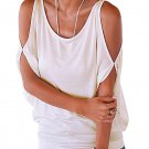 2017 New Arrival Batwing Sleeveless Blouse Summer Causal Cold Lace up Back shirts Oversized Sexy Top