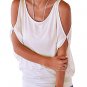 2017 New Arrival Batwing Sleeveless Blouse Summer Causal Cold Lace up Back shirts Oversized Sexy Top