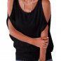 2017 New Arrival Batwing Sleeveless Blouse Summer Causal Cold Lace up Back shirts Oversized Sexy Top
