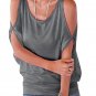 2017 New Arrival Batwing Sleeveless Blouse Summer Causal Cold Lace up Back shirts Oversized Sexy Top