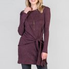Women Long Sleeve Solid Bandage T-Shirt O Neck Loose Blouse Casual Tops