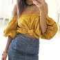 2017 Summer Blusas Women Sexy Crop Tops Fashion Off Shoulder Lantern Sleeve Blouses Strapless Casual