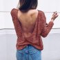 Sexy Backless Blouses Shirts Spring Autumn Women O Neck Long Sleeve Casual Solid Tops Fashion Elegan