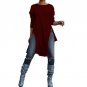 Celmia Fashion Blusas Long Sleeve O Neck Pullover Autumn Women Split Irregular Hem Solid Leisure Sim
