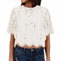 Sexy 2018 New Women Short Sleeve Lace Blouses Shirts Casual Solid Loose O Neck Hollow Out Summer Top