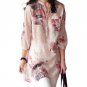 Blusas Femininas 2017 Women Blouses Casual Vintage Floral Print Long Tops Fashion V Neck Button Line