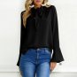 New Celmia Fashion Autumn Blusas Solid Long Sleeve Chiffon Lace-Up Bow Tie Pullover Shirt Office Lad