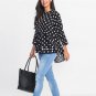 2017 Autumn Women Polka Dot Blusas Long Sleeve Shirts O Neck Irregular Hem Blouse Feminino Casual Lo