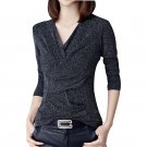 Women Lace Blouse Long Sleeve V-neck 2017 Fashion Woman Body Sexy Tops Ladies Shirt Bright Spot Mesh