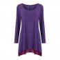 Women Long Sleeve Blouse Layered Scoop Neck Tunic Loose Fit Dress