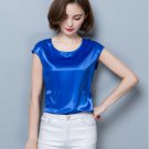 Summer Women Blouses 2017 New Casual Chiffon Silk Blouse Loose Sleeveless O-neck Blusa Feminina Tops