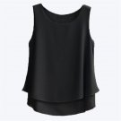 2017 spring Summer new arrival Solid Color Chiffon Blouse Plus Size S-5XL Sleeveless O-neck Casual S