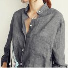2017 Autumn summer New V-neck Cotton Linen Women Shirt Blouse, Blusas Femininas, Long-sleeved Female