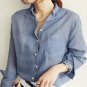 2017 Autumn summer New V-neck Cotton Linen Women Shirt Blouse, Blusas Femininas, Long-sleeved Female