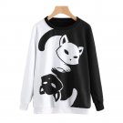 MUQGEW 2017 New Design Womens Cat Printing Long Sleeve Sweatshirt Pullover Tops Blouse womens clothi