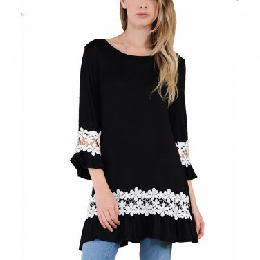 2017 European Style Women Lace Patchwork O Neck Long Sleeve Loose Soft Cotton Blouse Tops Shirt blus