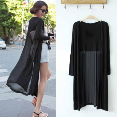 2017 New Blouse Women Boho Beach Chiffon Long Cardigan Kimono Tops Kaftan Maxi Long Blusas Chemisier