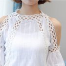 Blusas Feminina Women Blouses Summer Tops Fashion Crochet Shirt Women White Lace Blouse Hollow Out C