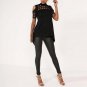 Women Summer Turtleneck Off Shoulder Blouse Sexy Back Split Hollow Out Tops Shirts Casual Short Slee