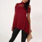 Women Summer Turtleneck Off Shoulder Blouse Sexy Back Split Hollow Out Tops Shirts Casual Short Slee