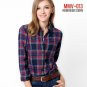 Women\'s Blouses Sanded Female Long sleeve Plaid Shirt Women 100% Cotton Casual Excellent Quality Fl
