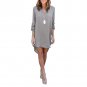 Spring Autumn Women Plunging Neck Chiffon Blouse Long Sleeve Casual Tunic Shirt Dress Irregular Fron