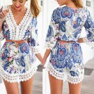 Hot Women Sexy Lace Crochet Boho Beach Dress Floral Chiffon Shirt Blouse Sundress New
