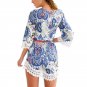 Hot Women Sexy Lace Crochet Boho Beach Dress Floral Chiffon Shirt Blouse Sundress New