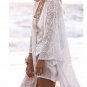 boho Women blouse shirt Fringe Lace kimono cardigan White Tassels Beach Cover Up Cape Tops Blouses d