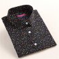 Red Polka Dot Shirts Women Formal Work Blouses Cotton Long Sleeve Ladies Office Shirt Turn-down Coll